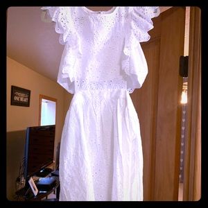 Blue Blush Eyelet Cutout Dress